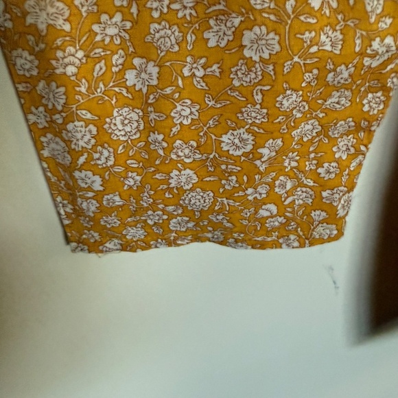 American Eagle Yellow Floral Ruched Long Sleeve Mini‎ Dress Size Small Milkmaid - Picture 7 of 16